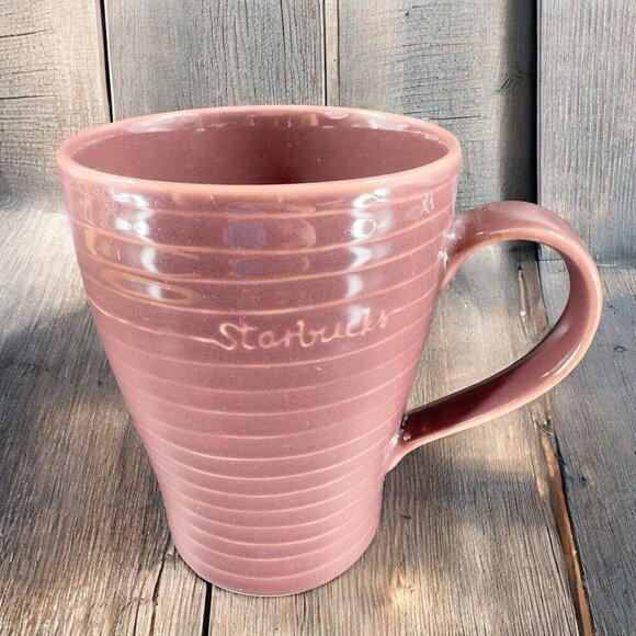 Starbucks 2009 Stockholm Design House Purple Mauve Ribbed Coffee Mug Cup Ceramic - Picture 1 of 11